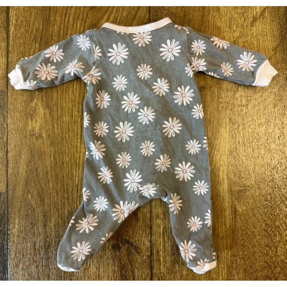 Gerber‎ Baby Girl Preemie Sleeper Flowers 100% Cotton Outfit Footie Reborn Doll